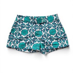 Vineyard Vines Teal and Blue Floral High Waist Shorts